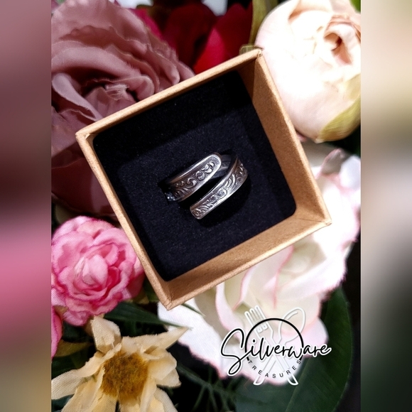 silverware treasures Jewelry - Mid Century Modern 'Levco LV1 Japanese' spiral stainless steel ring